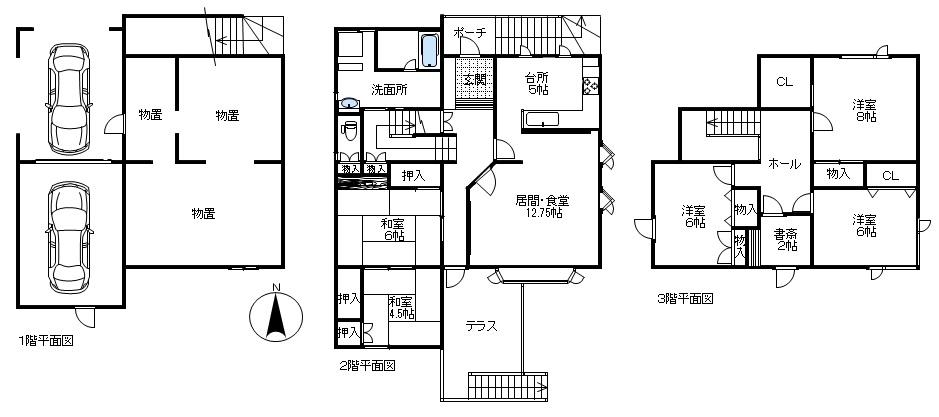 Floor plan. 33 million yen, 5LDK + S (storeroom), Land area 170.26 sq m , Building area 187.13 sq m