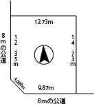 Compartment figure. Land price 8 million yen, Land area 186.51 sq m