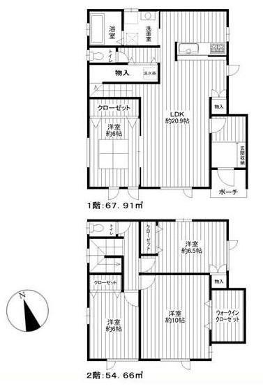Floor plan. 24,800,000 yen, 4LDK, Land area 201.74 sq m , Building area 122.57 sq m