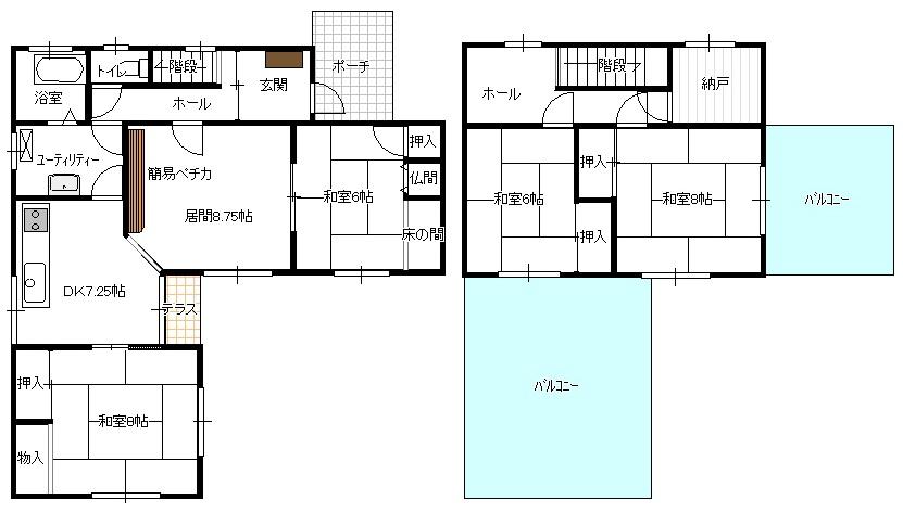 Floor plan. 12.8 million yen, 4LDK, Land area 249.79 sq m , Building area 117.26 sq m