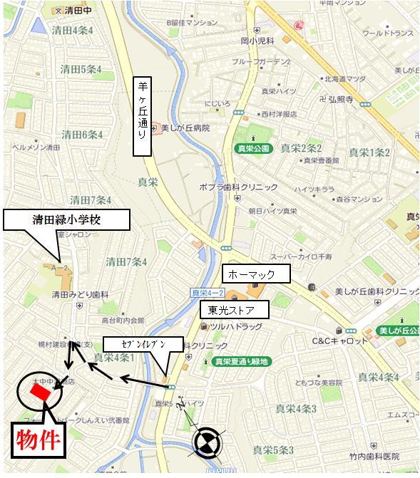 Local guide map. Local guide map Kiyota Article 8 3-chome Southeast sunny!