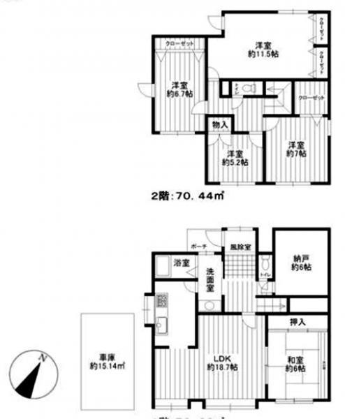 Floor plan. 20.8 million yen, 5LDK+S, Land area 215.99 sq m , Building area 162.24 sq m
