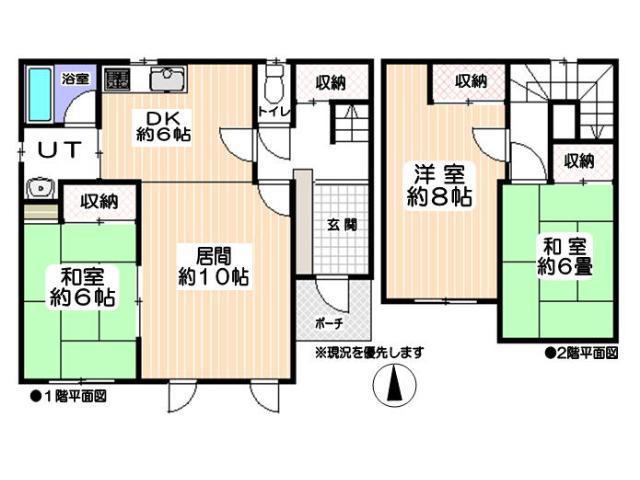 Floor plan. 13.8 million yen, 3LDK, Land area 187 sq m , Building area 86.53 sq m Floor