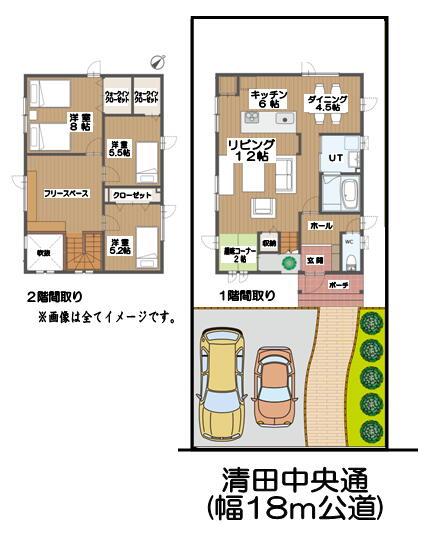 Floor plan. 23.8 million yen, 3LDK + S (storeroom), Land area 220.48 sq m , Building area 112.62 sq m parking 2 car asphalt & approach interlocking paving