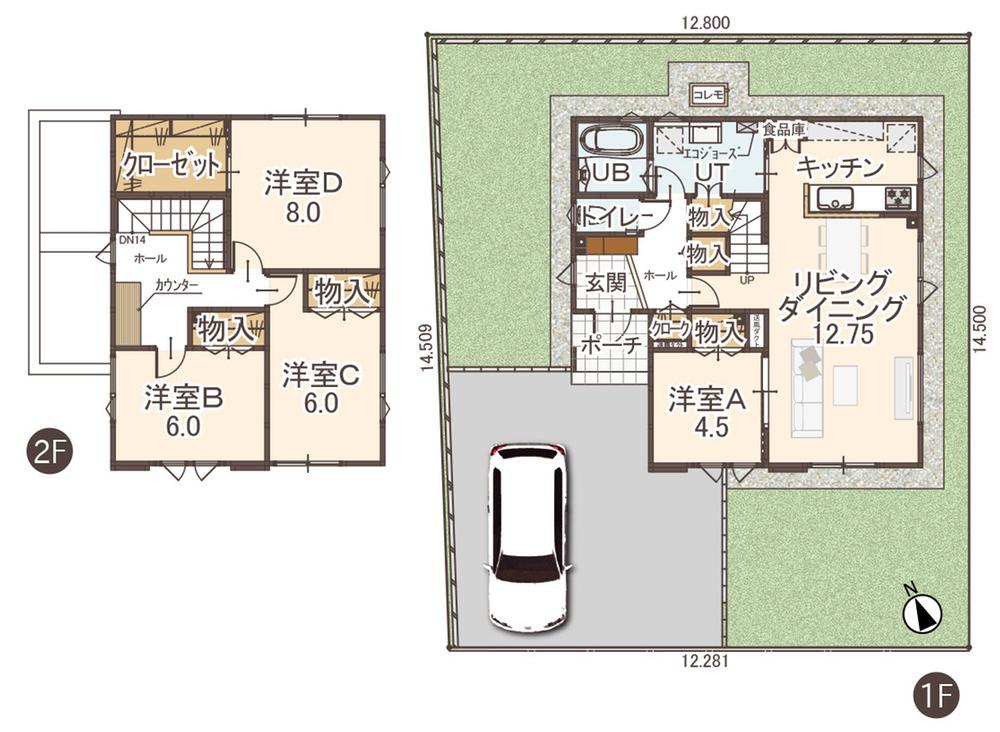 Floor plan. (No. 1 point), Price 26,800,000 yen, 4LDK, Land area 181.83 sq m , Building area 112.62 sq m