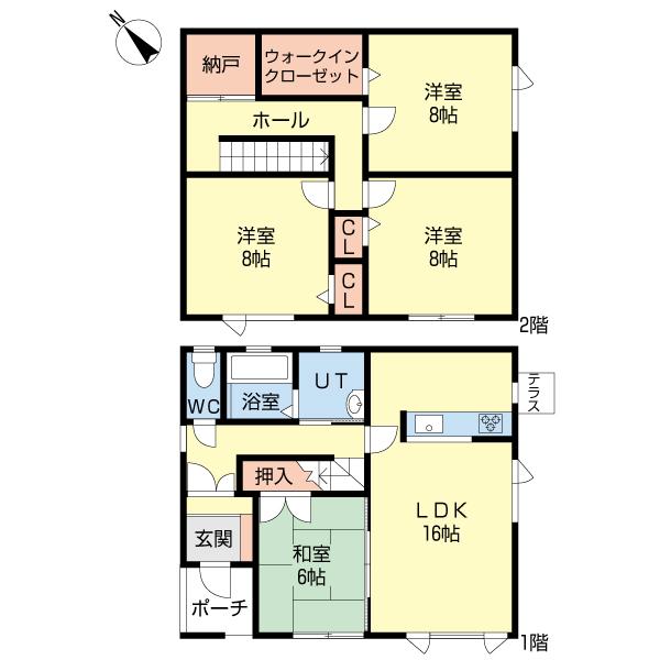 Floor plan. 19,800,000 yen, 4LDK, Land area 207.68 sq m , Building area 115.93 sq m