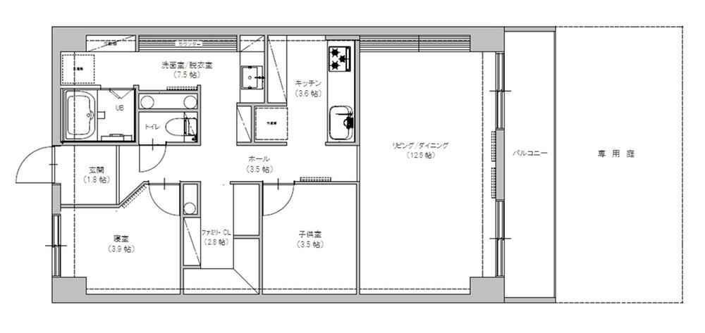 Floor plan. 2LDK + S (storeroom), Price 12.8 million yen, Occupied area 65.84 sq m , Balcony area 7.56 sq m