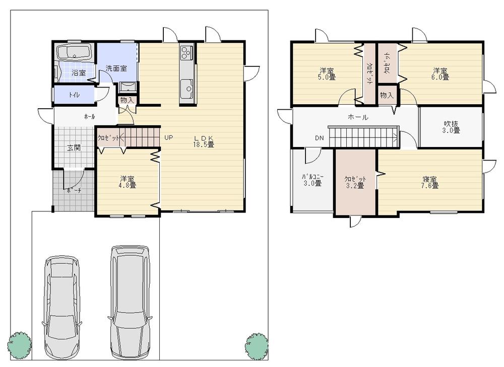 Floor plan. 24,800,000 yen, 4LDK + S (storeroom), Land area 165.32 sq m , Building area 107.09 sq m smooth flow line is the house of the charm of the child-rearing support