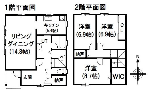 Floor plan. 19,800,000 yen, 3LDK + S (storeroom), Land area 214.45 sq m , Building area 113.3 sq m