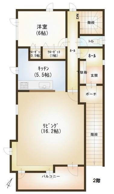 Floor plan. 7.5 million yen, 2LDK, Land area 187 sq m , Building area 98.54 sq m 2 floor
