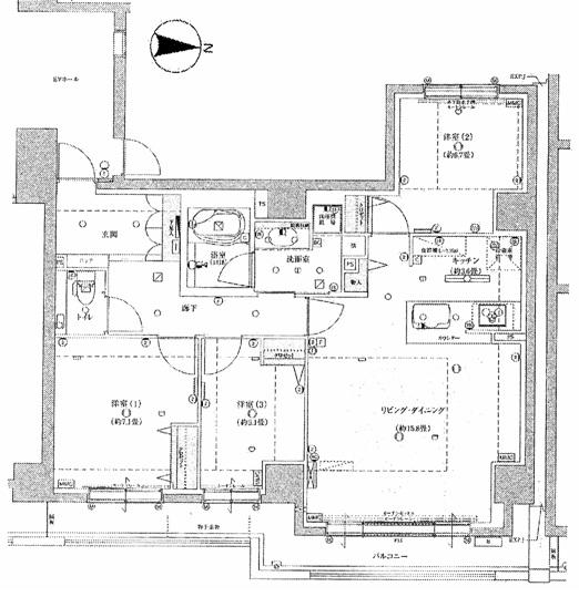 Floor plan. 3LDK, Price 21.5 million yen, Occupied area 86.81 sq m , Balcony area 13.27 sq m