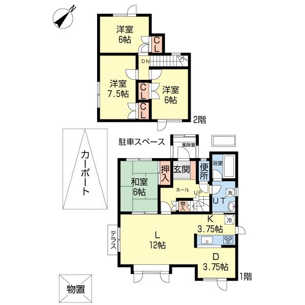 Floor plan. 15.8 million yen, 4LDK, Land area 168.43 sq m , Building area 100.85 sq m