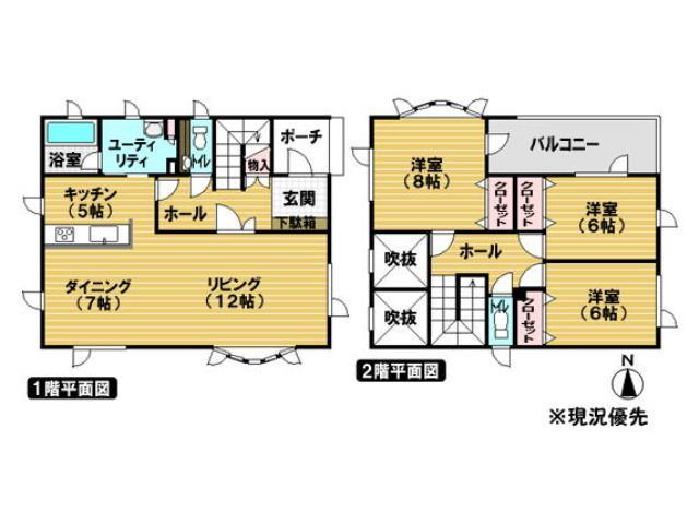 Floor plan. 18 million yen, 3LDK, Land area 376 sq m , Building area 114.03 sq m Floor
