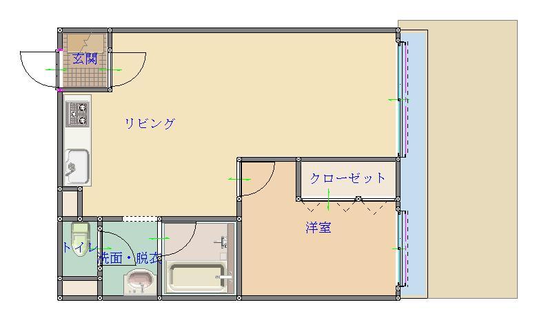 Floor plan. 1LDK, Price 2.8 million yen, Occupied area 45.36 sq m