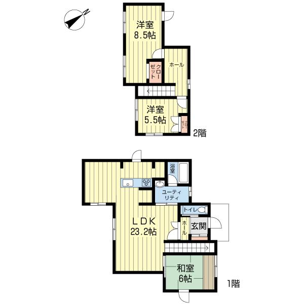 Floor plan. 14.5 million yen, 3LDK, Land area 185.95 sq m , Building area 101.85 sq m