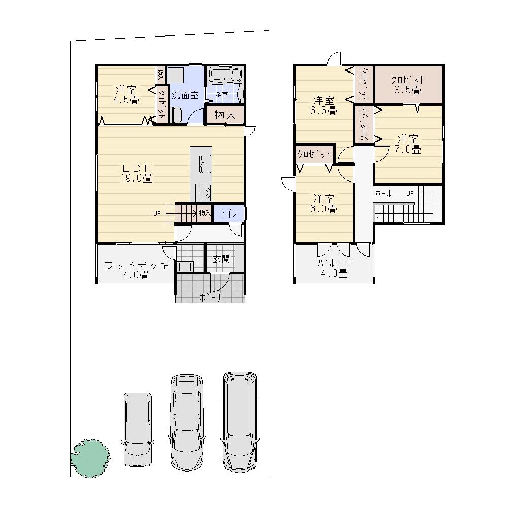 Floor plan. 19,800,000 yen, 4LDK + S (storeroom), Land area 186.26 sq m , Building area 113.24 sq m spacious 4LDK ☆ The garden also is there room!