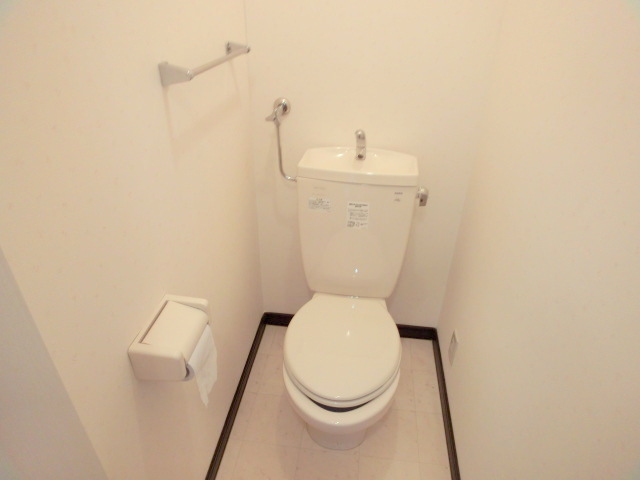 Toilet. Also it comes with a towel rack.