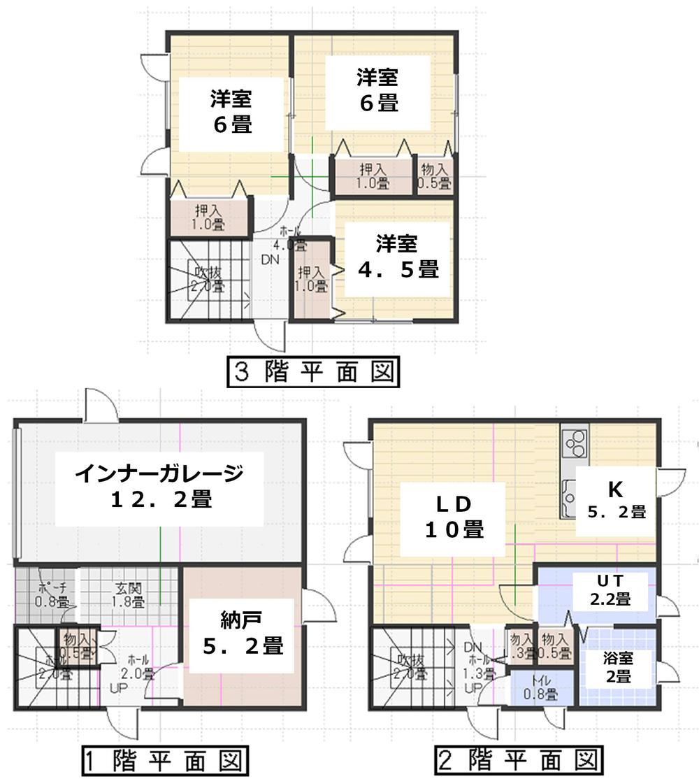 Floor plan. (D Building), Price 19,800,000 yen, 3LDK+S, Land area 77.76 sq m , Building area 119.07 sq m