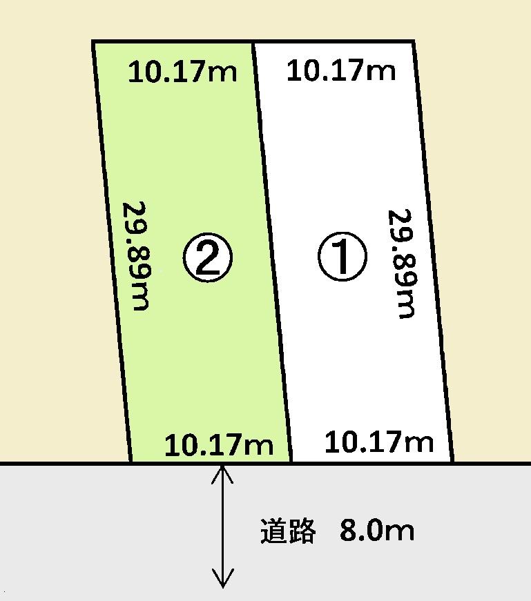 Compartment figure. Land price 8 million yen, Land area 302.5 sq m compartment number 2