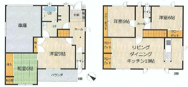 Floor plan. 27,400,000 yen, 4LDK, Land area 119.49 sq m , Building area 135.27 sq m