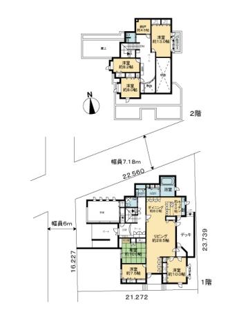 Floor plan. 55 million yen, 6LDK + S (storeroom), Land area 425.08 sq m , Building area 307.5 sq m