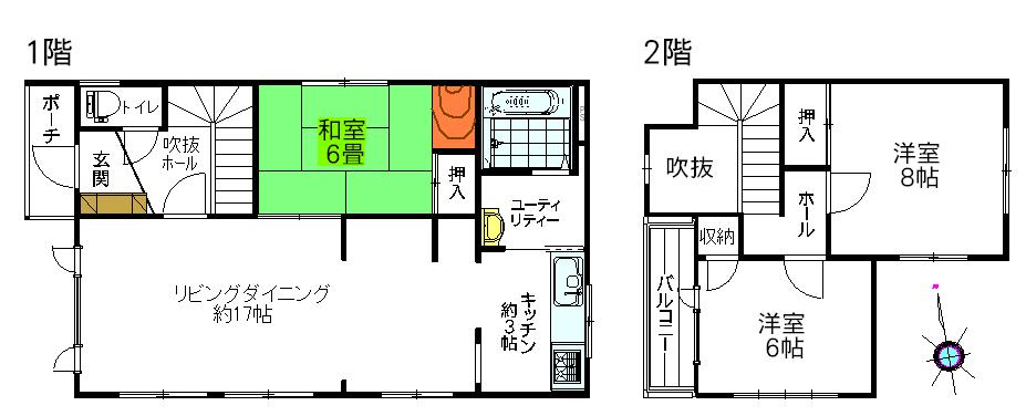 Floor plan. 14.3 million yen, 3LDK, Land area 136 sq m , Building area 113.49 sq m   ☆ Easy living dining use very widely ☆ 