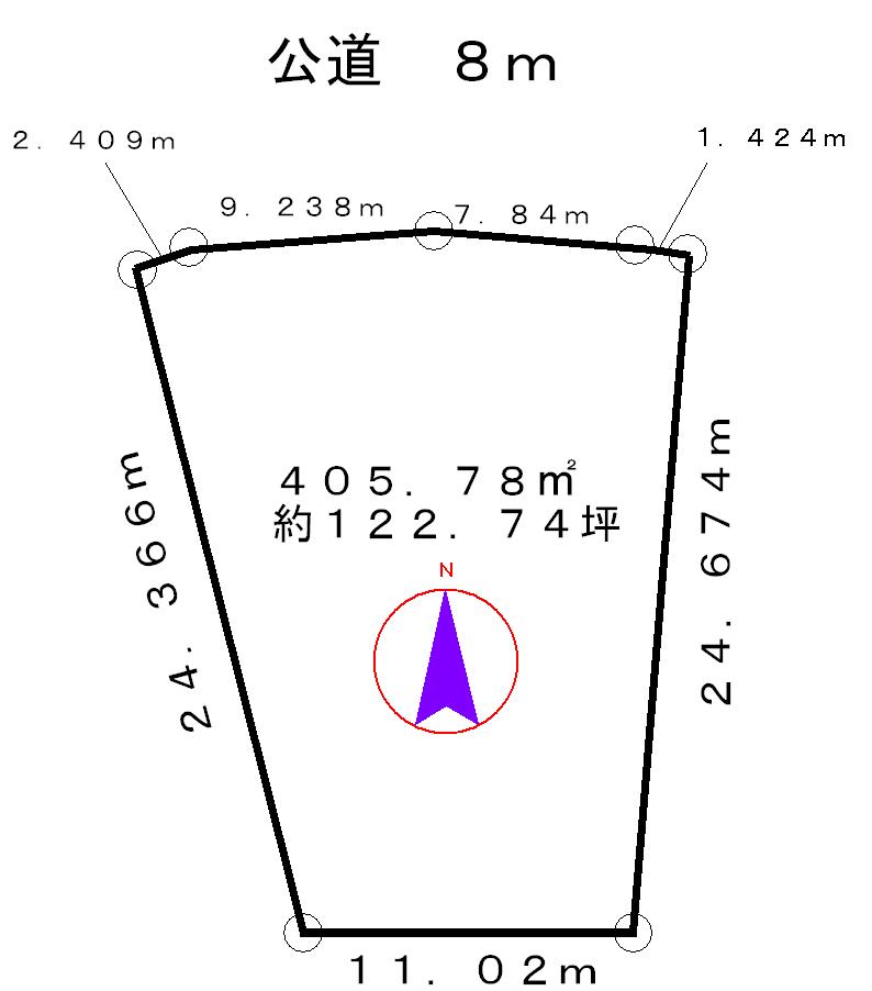 Compartment figure. Land price 21.5 million yen, Land area 405.78 sq m