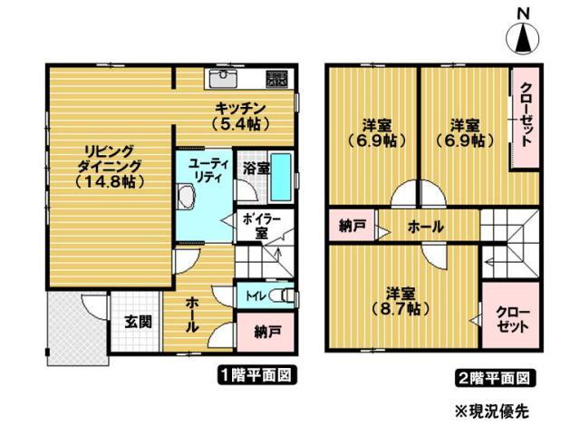 Floor plan. 19,800,000 yen, 3LDK, Land area 214.45 sq m , Building area 113.3 sq m Floor