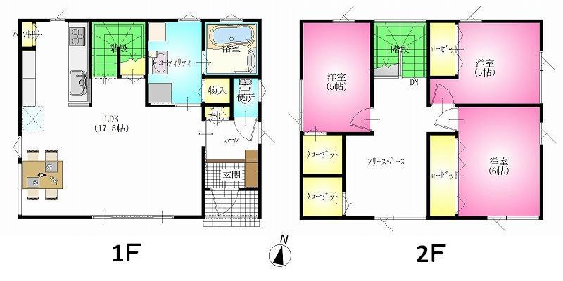 Floor plan. Price 18 million yen, 3LDK, Land area 196.6 sq m , Building area 96.89 sq m