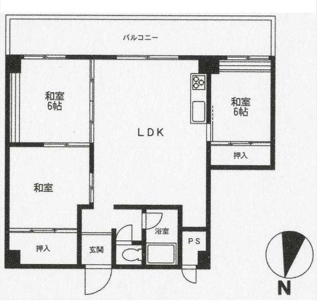 Floor plan. 3LDK, Price 7.5 million yen, Occupied area 70.05 sq m , Balcony area 12 sq m