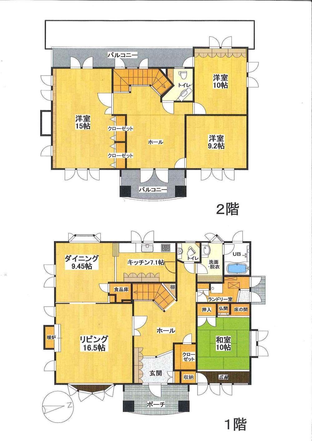 Floor plan. 58 million yen, 4LDK + S (storeroom), Land area 971 sq m , Building area 221.92 sq m
