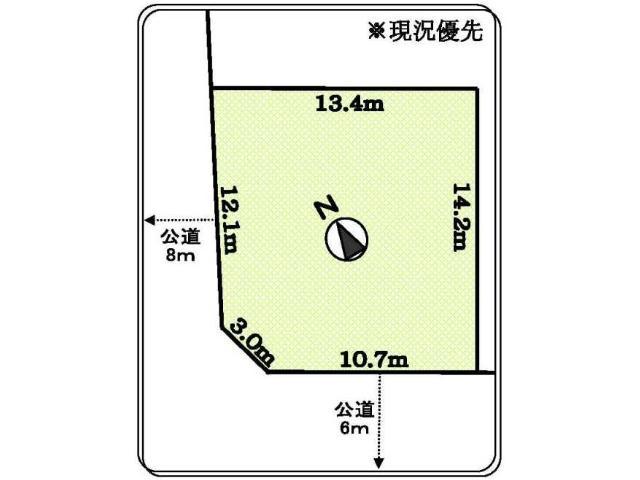 Compartment figure. Land price 10.7 million yen, Land area 185.29 sq m compartment view