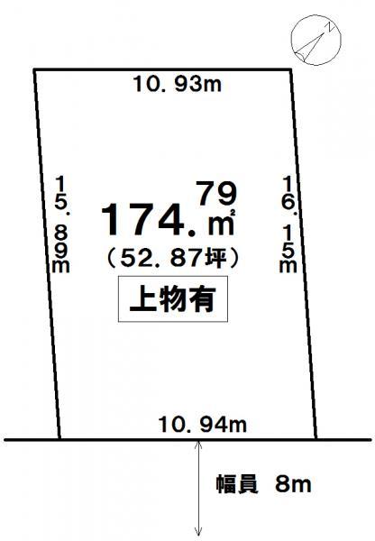 Compartment figure. Land price 8 million yen, Land area 174.79 sq m