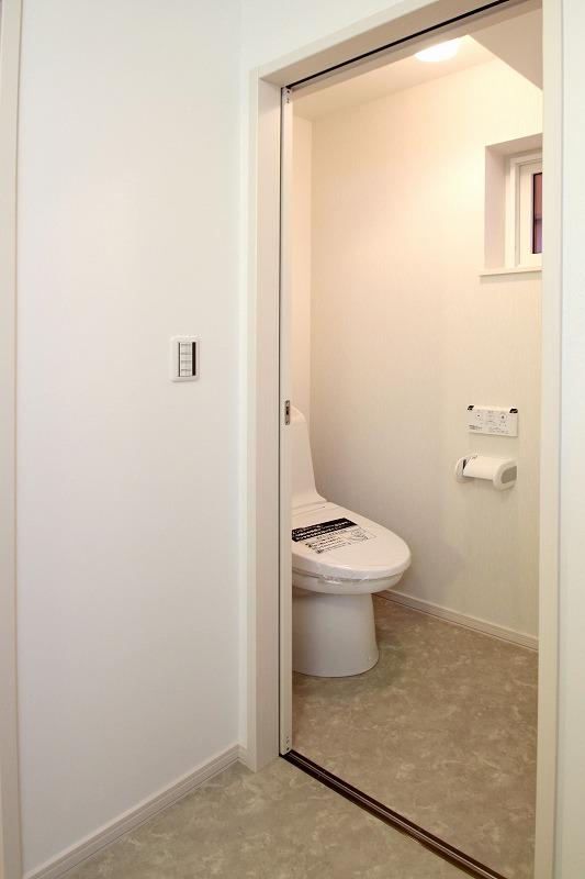 Toilet. Toilet door double sliding type