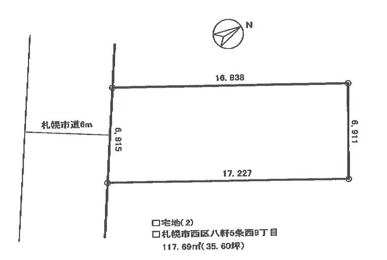 Compartment figure. Land price 9.3 million yen, Land area 117.69 sq m