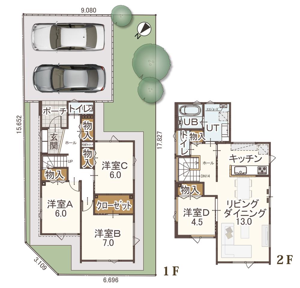 Floor plan. (No. 3 locations), Price 31,800,000 yen, 4LDK, Land area 157.66 sq m , Building area 111.73 sq m