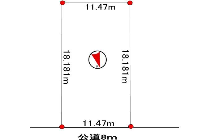 Compartment figure. Land price 8.5 million yen, Land area 208.53 sq m
