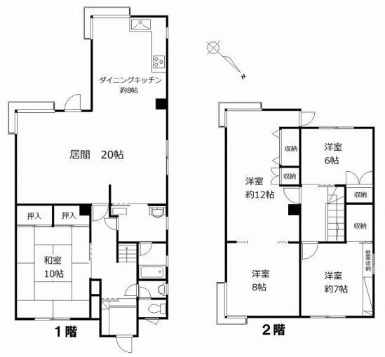 Floor plan. 21,800,000 yen, 5LDK, Land area 194.01 sq m , Building area 173.2 sq m