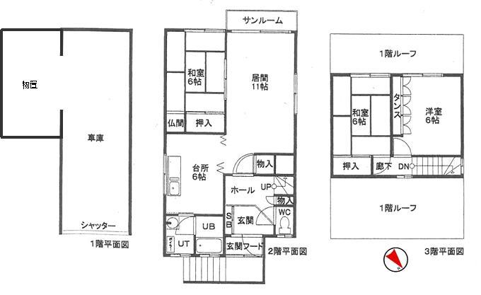 Floor plan. 10.9 million yen, 3LDK, Land area 106.16 sq m , Building area 144.08 sq m 2007 renovated! 