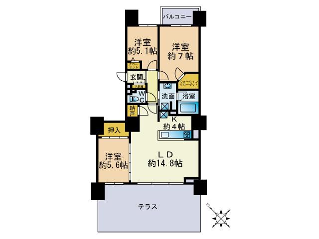 Floor plan. 3LDK + S (storeroom), Price 27,800,000 yen, Occupied area 81.25 sq m , Balcony area 19.26 sq m