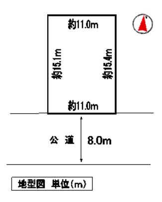 Compartment figure. Facing south, Land facing the Sapporo road width member 8m. 