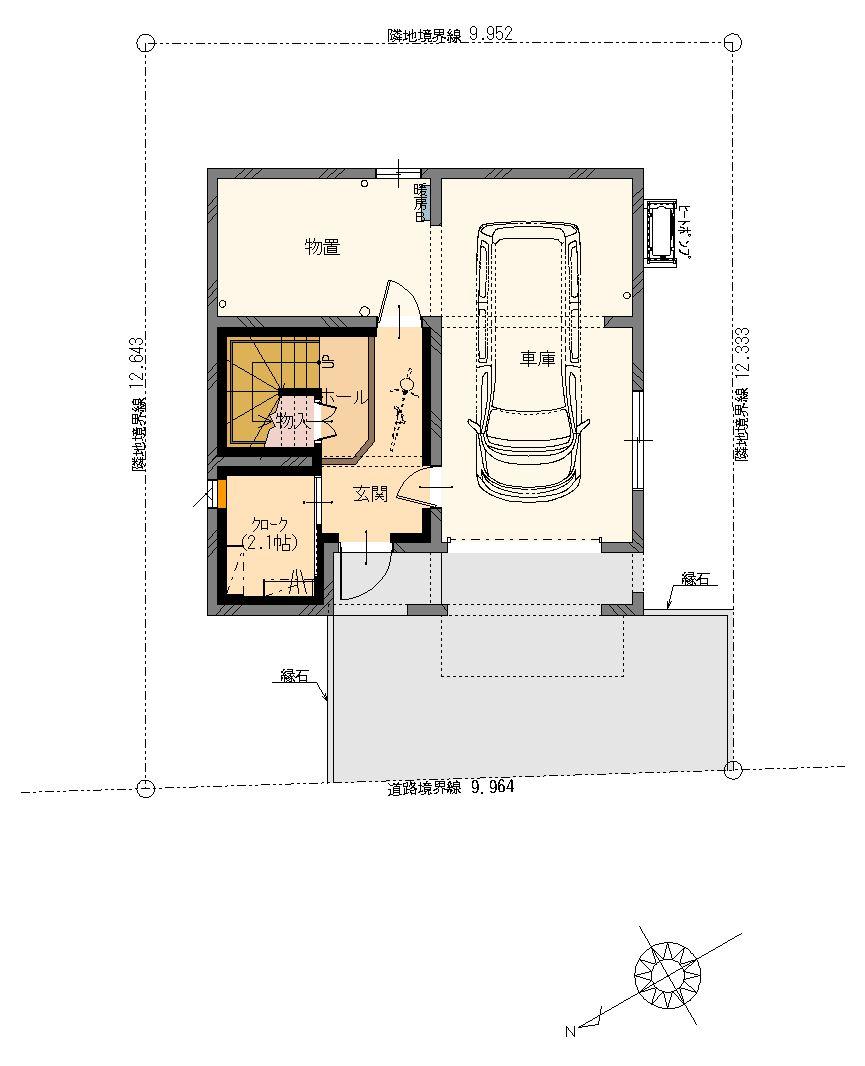 Building plan example (floor plan). 1-floor plan view Plan example