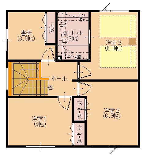 Building plan example (floor plan). 3-floor plan view Plan example