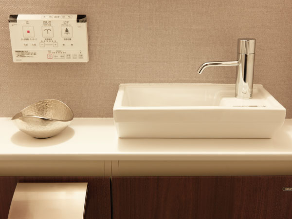 Toilet.  [Toilet hand washing counter] Designed to be used comfortably in guest, Stylish and functional counter. It will produce beautifully toilet space