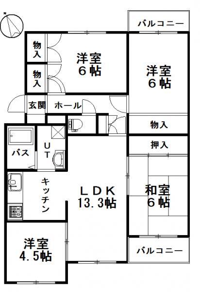 Floor plan. 4LDK, Price 10.5 million yen, Occupied area 77.75 sq m , Balcony area 5.4 sq m