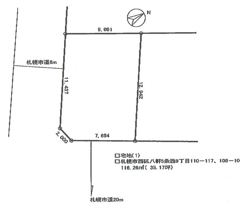 Compartment figure. Land price 10.5 million yen, Land area 116.26 sq m