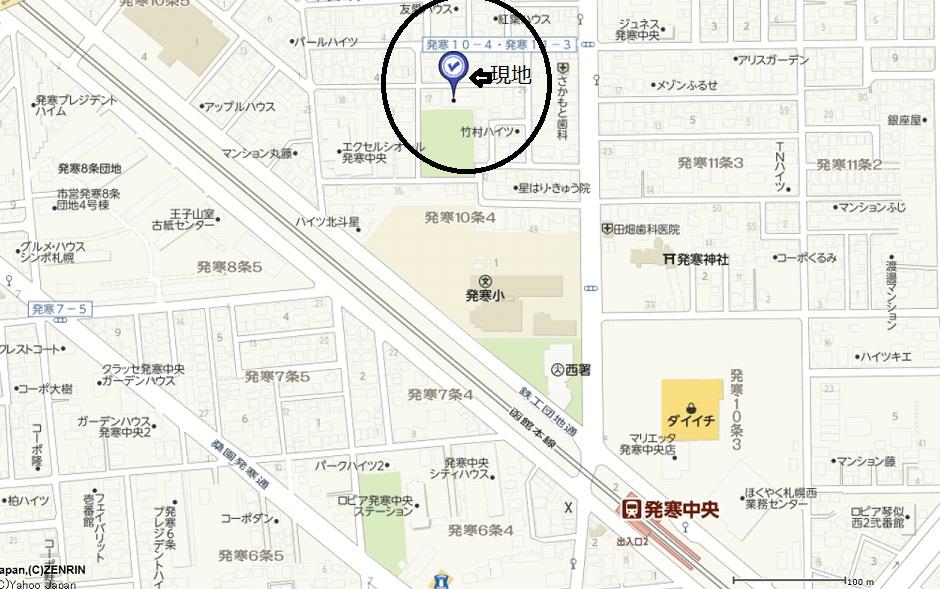 Local guide map. A 6-minute walk from JR Hassamu Chuo Station