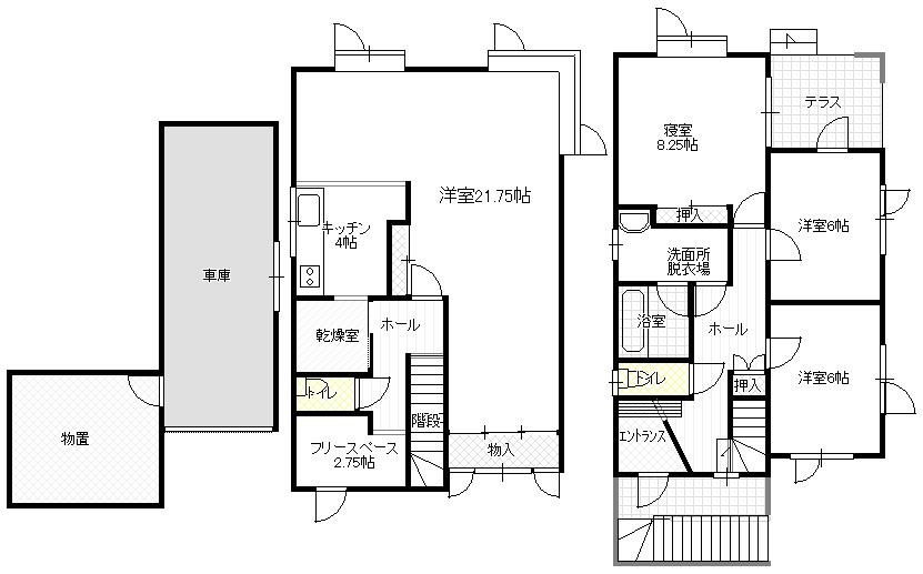 Floor plan. 12.5 million yen, 3LDK + S (storeroom), Land area 165.82 sq m , View from the building area 150.29 sq m site
