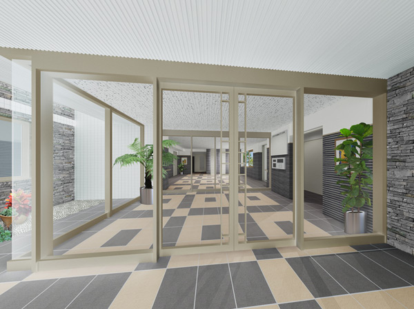 Shared facilities.  [Entrance Hall Rendering] Entrance Hall with an open feeling perfect forum for information exchange among residents
