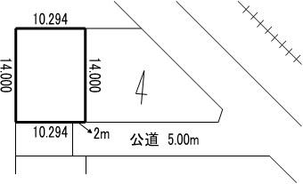 Compartment figure. Land price 7.4 million yen, Land area 144.11 sq m